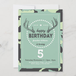 Invitación del cumpleaños de la caza para los
