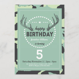 Invitación del cumpleaños de la caza para los