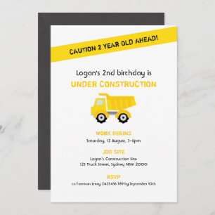 Invitación del cumpleaños de la construcción,