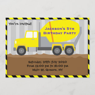 Invitación del cumpleaños de la construcción del
