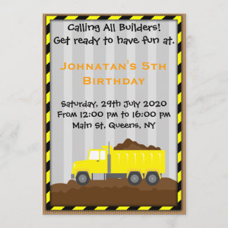 Invitación del cumpleaños de la construcción del