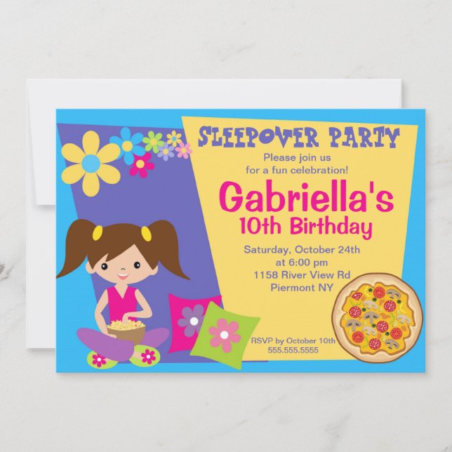 Invitación del cumpleaños de la diversión de la (Anverso)