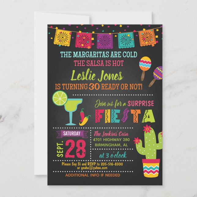 Invitación del cumpleaños de la fiesta (Anverso)