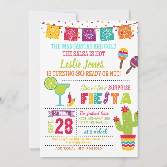 Invitación del cumpleaños de la fiesta - blanco (Anverso)