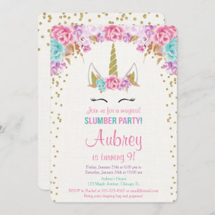 Invitación del cumpleaños de la fiesta de pijamas