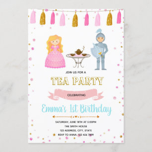 Invitación del cumpleaños de la fiesta del té del