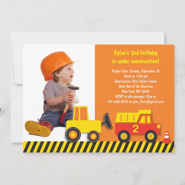 Invitación del cumpleaños de la foto de los (Anverso)
