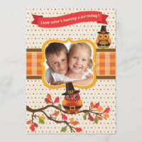 Invitación del cumpleaños de la foto de los búhos