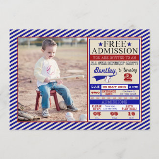 Invitación del cumpleaños de la foto del boleto