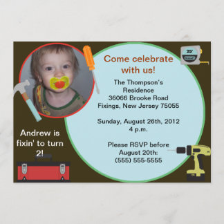 Invitación del cumpleaños de la herramienta