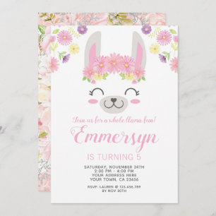 Invitación del cumpleaños de la llama