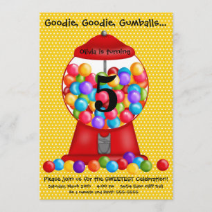 Invitación del cumpleaños de la máquina de Gumball