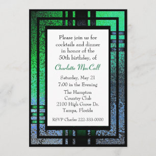 Invitación del cumpleaños de la mirada del art