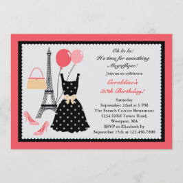 Invitación del cumpleaños de la moda del francés