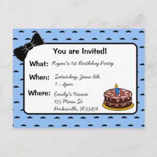 Invitación del cumpleaños de la pajarita del