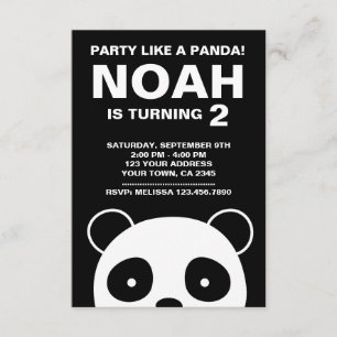 Invitación del cumpleaños de la panda, fiesta