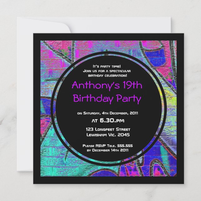 Invitación del cumpleaños de la pintada