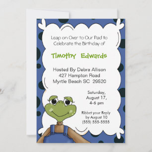 Invitación del cumpleaños de la rana