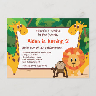Invitación del cumpleaños de la selva
