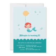 Invitación del cumpleaños de la sirena