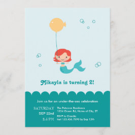 Invitación del cumpleaños de la sirena