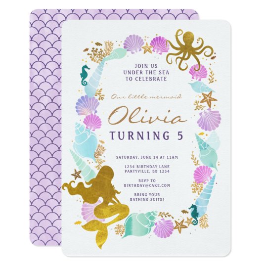 invitaci 243 n cumplea 241 os de la sirena zazzle es invitaci 243 n cumplea 241 os de la sirena zazzle es