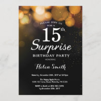 Invitación del cumpleaños de la sorpresa del