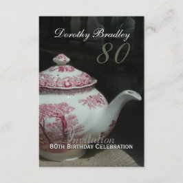 Invitación del cumpleaños de la tetera inglesa del