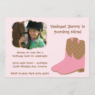 Invitación del cumpleaños de la vaquera