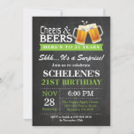 Invitación del cumpleaños de las alegrías y de las<br><div class="desc">Tarjeta de la invitación del cumpleaños de las alegrías y de las cervezas de la sorpresa 21ra. Cumpleaños adulto. Verde. décimosexto décimo octavo vigésimo 21ro trigésimo 40.o 50.o 60.o 70.o 80.o 90.o 100o. Cualquie edad. Para el arreglo para requisitos particulares adicional, haga clic por favor el "personalizar él" botón y...</div>