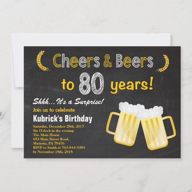 Invitación del cumpleaños de las alegrías y de las (Anverso)