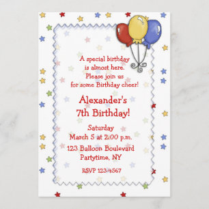 Invitación del cumpleaños de las estrellas de los