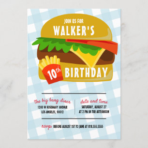 Invitación del cumpleaños de los alimentos de