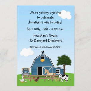 Invitación del cumpleaños de los amigos del corral