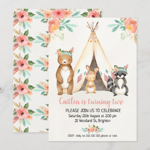 Invitación del cumpleaños de los animales del