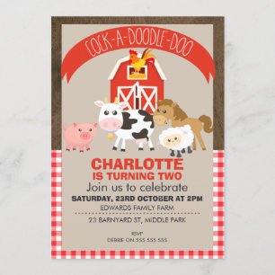 Invitación del cumpleaños de los animales del
