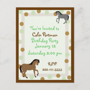 Invitación del cumpleaños de los caballos