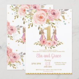 Invitación del cumpleaños de los chicas del gemelo