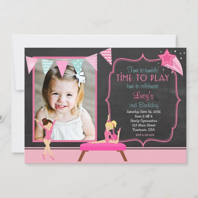 Invitación del cumpleaños de los colgantes de la (Anverso)