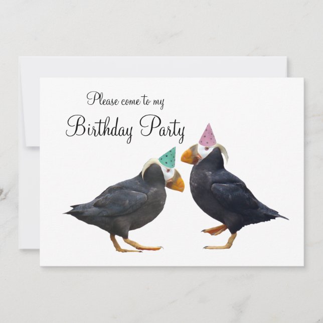 Invitación del cumpleaños de los frailecillos del (Anverso)
