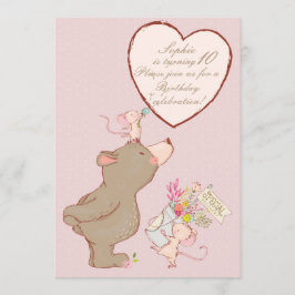 Invitación del cumpleaños de los niños del oso y