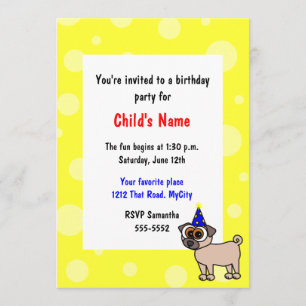Invitación del cumpleaños de los niños del perrito