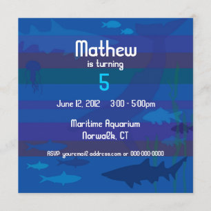 Invitación del cumpleaños de los pescados