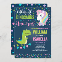 Invitación del cumpleaños de los unicornios y de