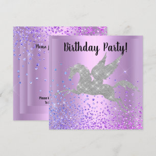 INVITACIÓN DEL CUMPLEAÑOS DE PURPLE UNICORN SPARKL