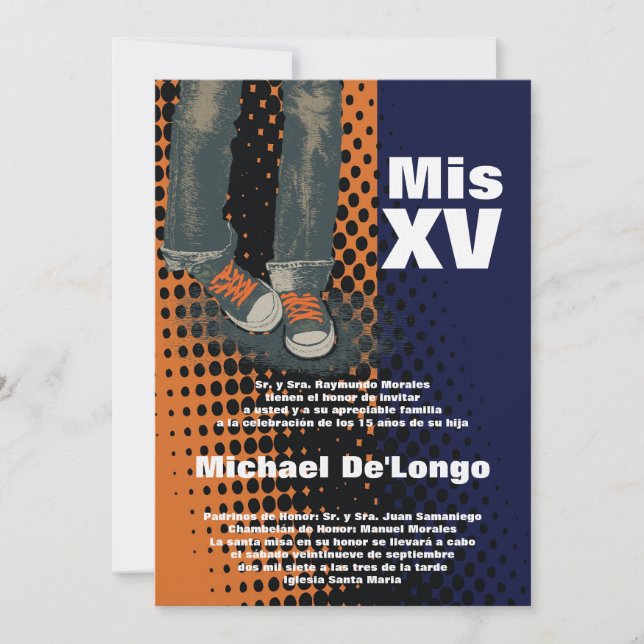 invitación del cumpleaños de Quinceanera de la (Anverso)