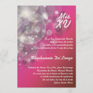 invitación del cumpleaños de Quinceanera de la luz