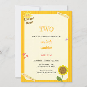 INVITACIÓN DEL CUMPLEAÑOS DE RISE Y SHINE