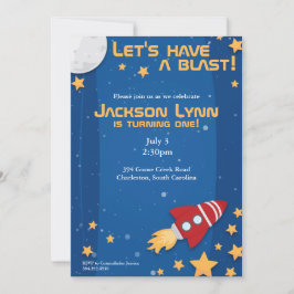Invitación del cumpleaños de Rocketship