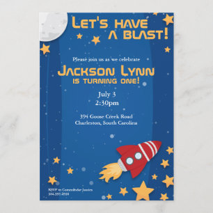 Invitación del cumpleaños de Rocketship